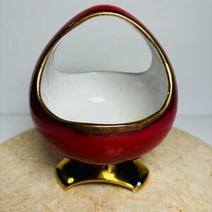 Vintage Golden Crown E&R Ebeling & Reuss Vienna Austria Red/Gold Vase Bowl‎